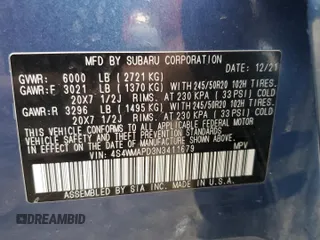 2022 Subaru Ascent Limited with VIN 4S4WMAPD3N3411679, listed as a Copart auction lot 52502745 with 66,838 mi miles and Salvage Title. Bid and sale history available at DreamBid. Image 13.