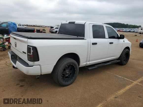 2018 Ram 1500 Express with VIN 1C6RR7KT1JS296009, listed as a Copart auction lot 54512045 with 154,621 mi miles and Salvage title. Bid and sale history available at DreamBid. Image 3.