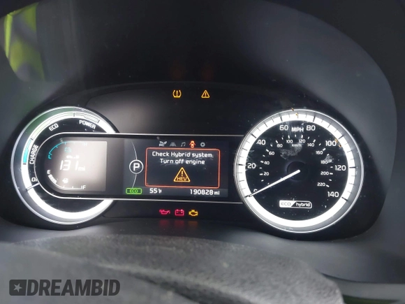 2017 Kia Niro Touring Launch Edition with VIN KNDCC3LC2H5048657, listed as a IAAI auction lot 41736127 with 190,828 mi miles. Bid and sale history available at carsss.com. Image 7.