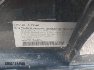 2014 Audi A4 Premium Plus with VIN WAUFFBFL0EN043699, listed as a IAAI auction lot 42766129 with 100,247 mi miles and . Bid and sale history available at DreamBid. Image 9.
