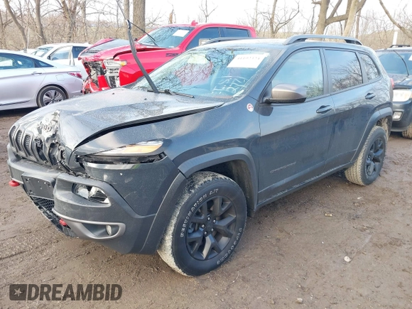 2017 Jeep Cherokee Trailhawk with VIN 1C4PJMBS4HW647852, listed as a IAAI auction lot 41192324 with 116,429 mi miles and . Bid and sale history available at DreamBid. Image 2.
