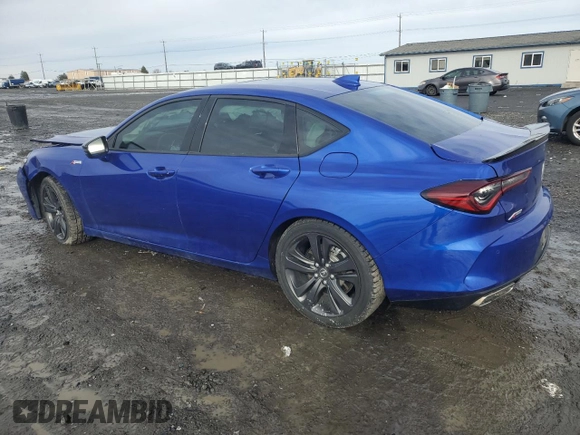 2021 Acura TLX w/A-Spec Package with VIN 19UUB5F59MA008532, listed as a Copart auction lot 46647805 with 17,468 mi miles and Salvage Title. Bid and sale history available at carsss.com. Image 2.