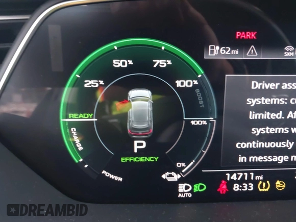 2022 Audi e-tron Premium Plus with VIN WA1LAAGE5NB022695, listed as a IAAI auction lot 41181338 with 14,711 mi miles and . Bid and sale history available at DreamBid. Image 18.
