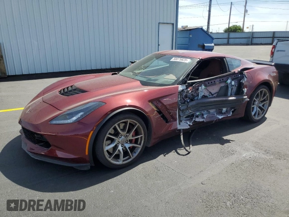 2016 Chevrolet Corvette Z06 3LZ with VIN 1G1YU2D68G5607531, listed as a Copart auction lot 58075825 with 16,283 mi miles and Salvage title. Bid and sale history available at DreamBid. Image 1.