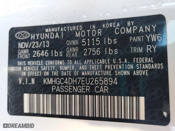 2014 Hyundai Genesis 5.0L R-Spec with VIN KMHGC4DH7EU265894, listed as a Copart auction lot 86143634 with 99,930 mi miles and Salvage Title. Bid and sale history available at carsss.com. Image 12.