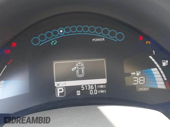 2013 Nissan LEAF SL with VIN 1N4AZ0CP5DC418535, listed as a IAAI auction lot 42084970 with 51,361 mi miles and . Bid and sale history available at DreamBid. Image 16.