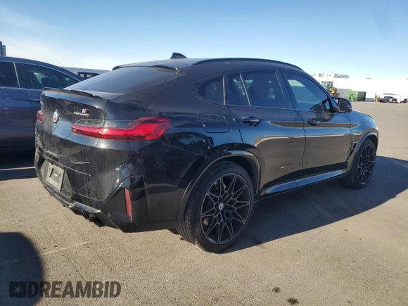 2023 BMW X4 M with VIN 5YM23EC08P9R05401, listed as a Copart auction lot 81049754 with 21,779 mi miles and Salvage Title. Bid and sale history available at carsss.com. Image 3.