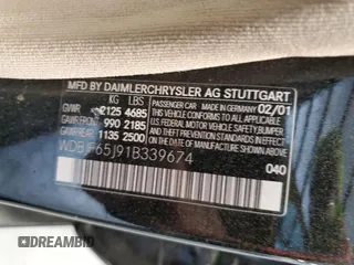 2001 Mercedes-Benz E 320 z VIN WDBJF65J91B339674, wystawiony jako Copart lot #50374725 z przebiegiem 205 940 mil mil oraz Szkoda całkowita • Salvage title. Historia ofert i sprzedaży dostępna na DreamBid. Obrazek 13.