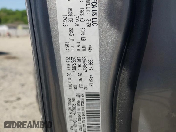 2020 Jeep Compass Latitude with VIN 3C4NJCBB1LT224419, listed as a Copart auction lot 53473975 with 81,002 mi miles and Salvage title. Bid and sale history available at DreamBid. Image 13.