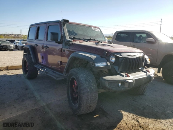 2021 Jeep Wrangler Unlimited Rubicon with VIN 1C4HJXFG7MW590231, listed as a Copart auction lot 53527475 with 26,250 mi miles and Salvage Title. Bid and sale history available at carsss.com. Image 4.
