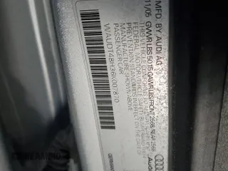2006 Audi A4 3.0L with VIN WAUDT48H36K007870, listed as a Copart auction lot 45233645 with 139,230 mi miles and Salvage Title. Bid and sale history available at carsss.com. Image 12.