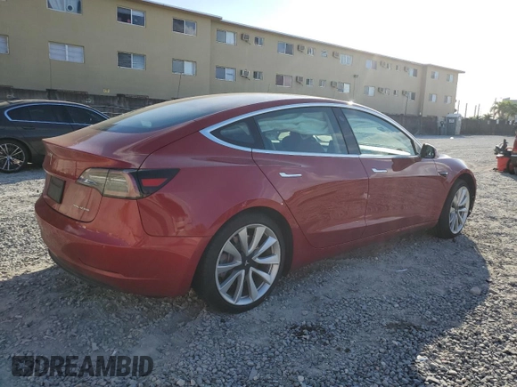 2019 Tesla Model 3 Long Range with VIN 5YJ3E1EB8KF389649, listed as a Copart auction lot 43921645 with 46,818 mi miles and Salvage Title. Bid and sale history available at carsss.com. Image 3.