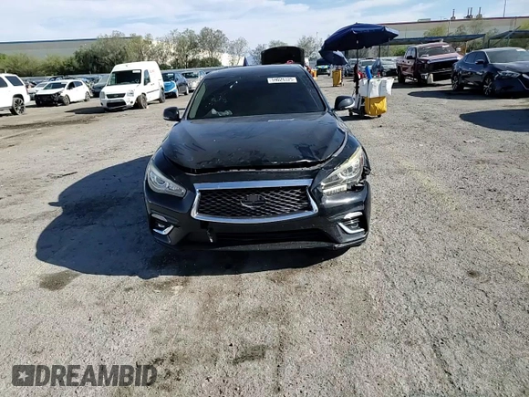 2019 Infiniti Q50 Luxe with VIN JN1EV7APXKM510124, listed as a Copart auction lot 59026325 with 43,228 mi miles and Salvage title. Bid and sale history available at DreamBid. Image 13.