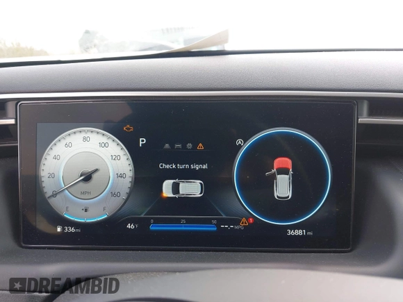 2023 Hyundai Tucson SEL with VIN 5NMJFCAE0PH281533, listed as a IAAI auction lot 41738468 with 36,881 mi miles and . Bid and sale history available at DreamBid. Image 7.
