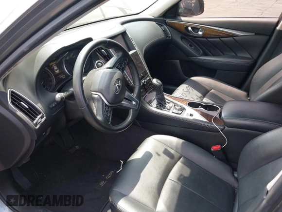 2019 Infiniti Q50 3.0t LUXE with VIN JN1EV7AP5KM519569, listed as a IAAI auction lot 42078137 with 134,486 mi miles. Bid and sale history available at carsss.com. Image 21.