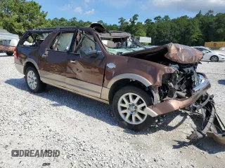 2012 Ford Expedition Max King Ranch with VIN 1FMJK1H59CEF46979, listed as a Copart auction lot 60762964 with Not provided miles and Non repairable. Bid and sale history available at DreamBid. Image 4.