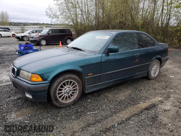 1997 BMW 3 Series 328is with VIN WBABG1320VET05383, listed as a Copart auction lot 52463975 with 236,590 mi miles and Clean Title. Bid and sale history available at carsss.com. Image 1.