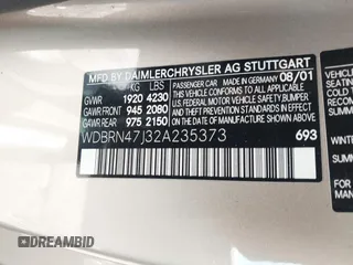 2002 Mercedes-Benz C 230/260/280/320 с VIN WDBRN47J32A235373, выставлен на аукционе IAAI как лот 42247716 с пробегом 76 306 миль миль и . История ставок и продаж доступна на DreamBid. Изображение 9.
