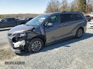 2024 Toyota Sienna XLE with VIN 5TDYRKEC1RS190859, listed as a Copart auction lot 50595315 with 43,858 mi miles and Salvage Title. Bid and sale history available at carsss.com. Image 1.
