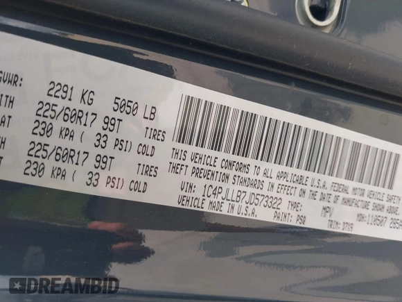 2018 Jeep Cherokee Latitude Plus с VIN 1C4PJLLB7JD573322, выставлен на аукционе IAAI как лот 42162841 с пробегом 81 938 миль миль и . История ставок и продаж доступна на DreamBid. Изображение 9.
