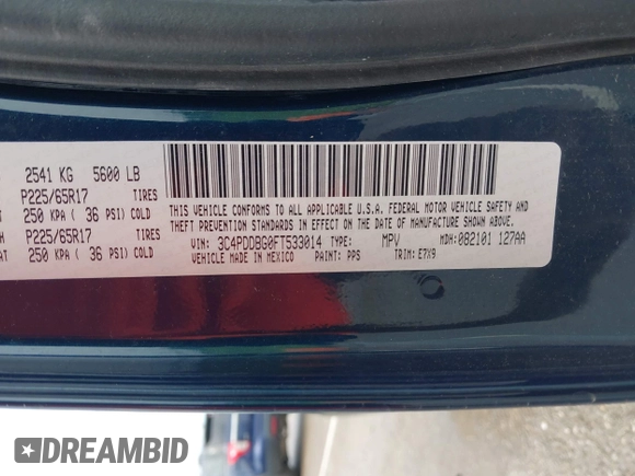 2015 Dodge Journey SXT with VIN 3C4PDDBG0FT533014, listed as a IAAI auction lot 42199884 with 190,938 mi miles and . Bid and sale history available at DreamBid. Image 9.