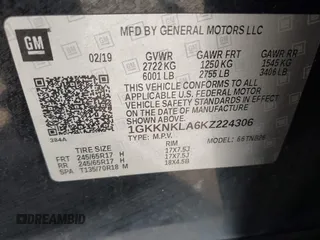 2019 GMC Acadia SLE with VIN 1GKKNKLA6KZ224306, listed as a IAAI auction lot 41840937 with 106,154 mi miles and . Bid and sale history available at carsss.com. Image 9.