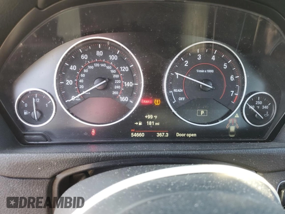 2016 BMW 3 Series 328i with VIN WBA8E9G53GNT84649, listed as a Copart auction lot 55483635 with 54,660 mi miles and Salvage title. Bid and sale history available at DreamBid. Image 9.