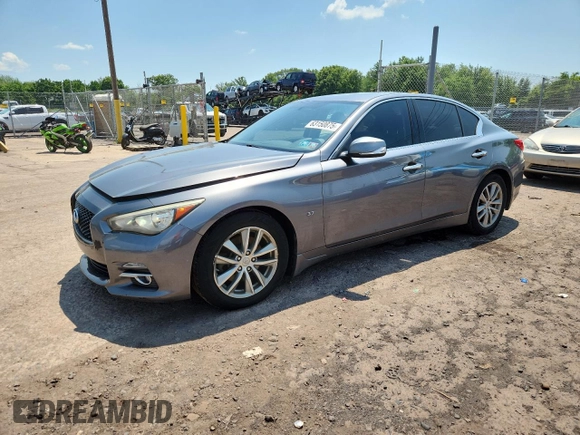 2015 Infiniti Q50 with VIN JN1BV7APXFM334409, listed as a Copart auction lot 63150875 with 125,803 mi miles and Salvage title. Bid and sale history available at DreamBid. Image 1.