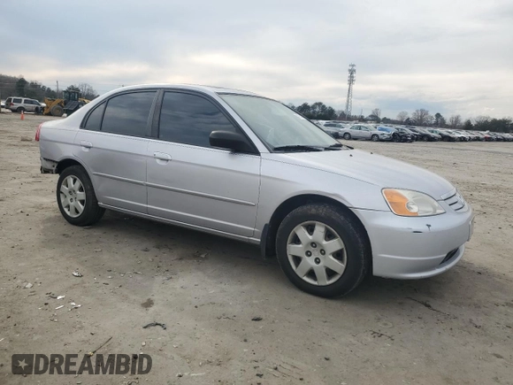 2001 Honda Civic EX with VIN 1HGES26711L037303, listed as a Copart auction lot 47243545 with 103,292 mi miles and Salvage Title. Bid and sale history available at DreamBid. Image 4.