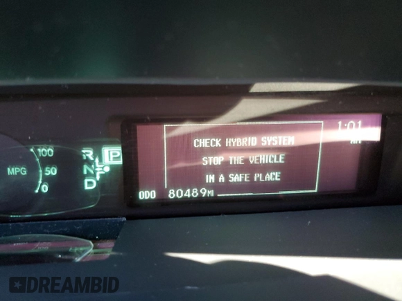 2013 Toyota Prius One with VIN JTDKN3DU3D5700869, listed as a Copart auction lot 50425165 with 80,489 mi miles and Salvage Title. Bid and sale history available at carsss.com. Image 9.