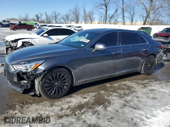 2017 Genesis G90 5.0L Ultimate with VIN KMHG54JH0HU023614, listed as a Copart auction lot 46074205 with 83,591 mi miles and Salvage Title. Bid and sale history available at carsss.com. Image 1.