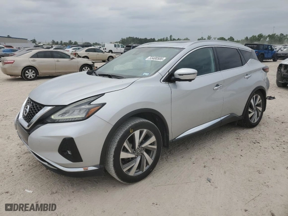 2020 Nissan Murano SL with VIN 5N1AZ2CJ2LN126163, listed as a Copart auction lot 53400585 with 58,449 mi miles and Salvage Title. Bid and sale history available at carsss.com. Image 1.