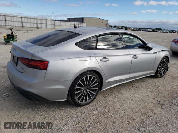 2022 Audi A5 Sportback Premium Plus with VIN WAUCBCF52NA023970, listed as a Copart auction lot 77373983 with 14,327 mi miles. Bid and sale history available at carsss.com. Image 3.