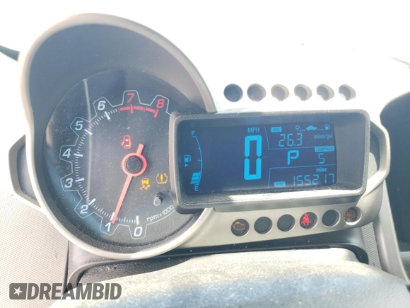 2013 Chevrolet Sonic LT with VIN 1G1JC5SH4D4253602, listed as a Copart auction lot 55727875 with 155,217 mi miles and Clean Title. Bid and sale history available at DreamBid. Image 9.