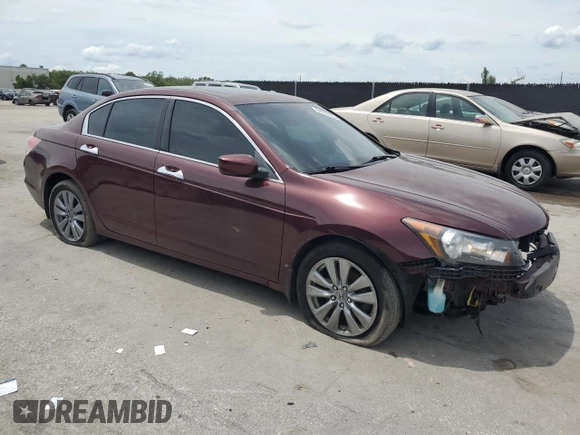 2011 Honda Accord EX-L with VIN 1HGCP3F86BA013180, listed as a Copart auction lot 64095235 with 124,742 mi miles and Salvage title. Bid and sale history available at DreamBid. Image 4.