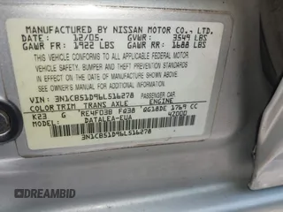 2006 Nissan Sentra S z VIN 3N1CB51D96L516278, wystawiony jako IAAI lot #42499003 z przebiegiem 227 011 mil mil oraz . Historia ofert i sprzedaży dostępna na DreamBid. Obrazek 9.