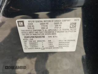 2016 Chevrolet Equinox LT with VIN 2GNFLFEK7G6355786, listed as a IAAI auction lot 42132696 with 150,732 mi miles and . Bid and sale history available at DreamBid. Image 9.