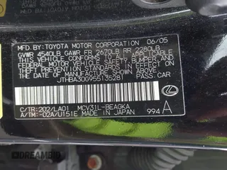 2005 Lexus ES 350 с VIN JTHBA30G955135281, выставлен на аукционе IAAI как лот 42703753 с пробегом 186 025 миль миль и . История ставок и продаж доступна на DreamBid. Изображение 9.