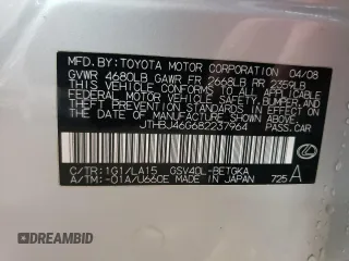 2008 Lexus ES with VIN JTHBJ46G682237964, listed as a Copart auction lot 51306975 with 90,620 mi miles and Salvage Title. Bid and sale history available at carsss.com. Image 12.