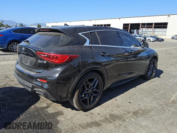 2017 Infiniti QX30 Sport with VIN SJKCH5CP6HA026634, listed as a Copart auction lot 53556035 with 91,805 mi miles and Clean title. Bid and sale history available at DreamBid. Image 3.