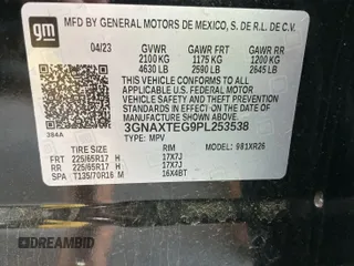 2023 Chevrolet Equinox LT with VIN 3GNAXTEG9PL253538, listed as a IAAI auction lot 42791987 with 41,492 mi miles and . Bid and sale history available at DreamBid. Image 21.