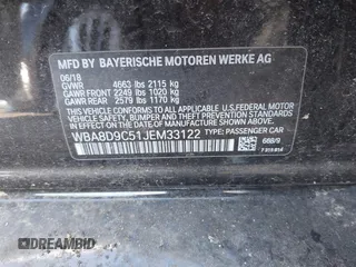 2018 BMW 3 Series 330i xDrive z VIN WBA8D9C51JEM33122, wystawiony jako IAAI lot #40811372 z przebiegiem 48 461 mil mil oraz . Historia ofert i sprzedaży dostępna na DreamBid. Obrazek 9.