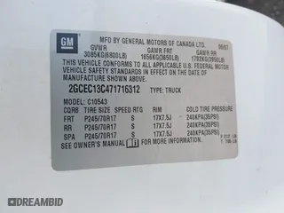 2007 Chevrolet Silverado 1500 LT w/1LT with VIN 2GCEC13C471716312, listed as a IAAI auction lot 41792270 with 84,649 mi miles. Bid and sale history available at carsss.com. Image 9.
