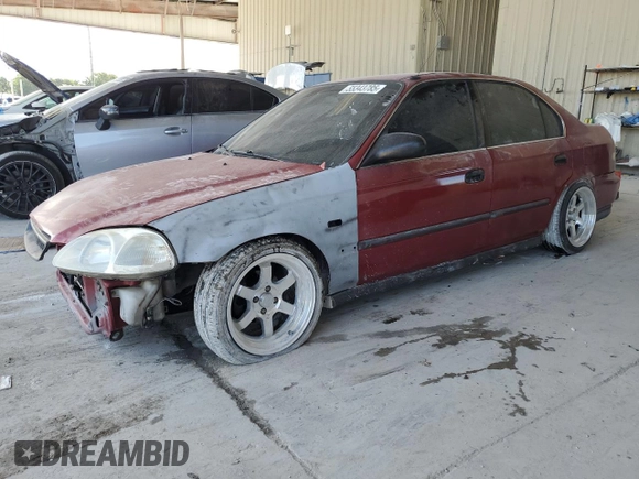 1998 Honda Civic LX with VIN 1HGEJ6676WL018876, listed as a Copart auction lot 55343785 with 167,876 mi miles and Salvage Title. Bid and sale history available at DreamBid. Image 1.
