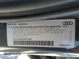 2017 Audi A6 Competition Prestige with VIN WAUF3AFC5HN072803, listed as a Copart auction lot 65395272 with 50,957 mi miles. Bid and sale history available at carsss.com. Image 10.