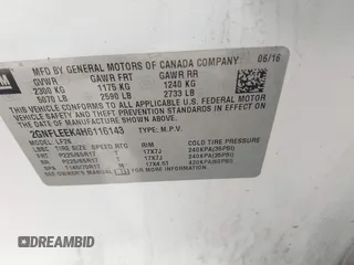 2017 Chevrolet Equinox LS with VIN 2GNFLEEK4H6116143, listed as a IAAI auction lot 42010784 with 181,650 mi miles. Bid and sale history available at carsss.com. Image 9.