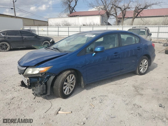 2012 Honda Civic Sdn EX-L with VIN 19XFB2F95CE033285, listed as a Copart auction lot 49304335 with 0 mi miles and Salvage Title. Bid and sale history available at carsss.com. Image 1.