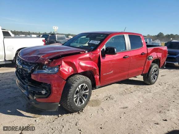2021 Chevrolet Colorado 2WD Z71 with VIN 1GCGSDEN8M1222192, listed as a Copart auction lot 84914784 with 77,941 mi miles and Salvage Title. Bid and sale history available at carsss.com. Image 1.