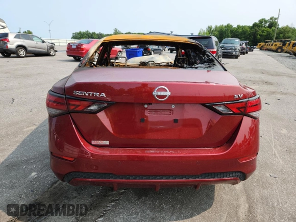 2024 Nissan Sentra SV z VIN 3N1AB8CV4RY310890, wystawiony jako Copart lot #58735065 z przebiegiem Nie podano mil oraz Szkoda całkowita • Salvage title. Historia ofert i sprzedaży dostępna na DreamBid. Obrazek 6.