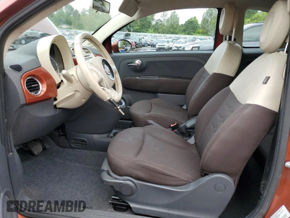 2013 FIAT 500 Pop with VIN 3C3CFFAR2DT649212, listed as a Copart auction lot 57527625 with 156,251 mi miles and Salvage title. Bid and sale history available at DreamBid. Image 7.